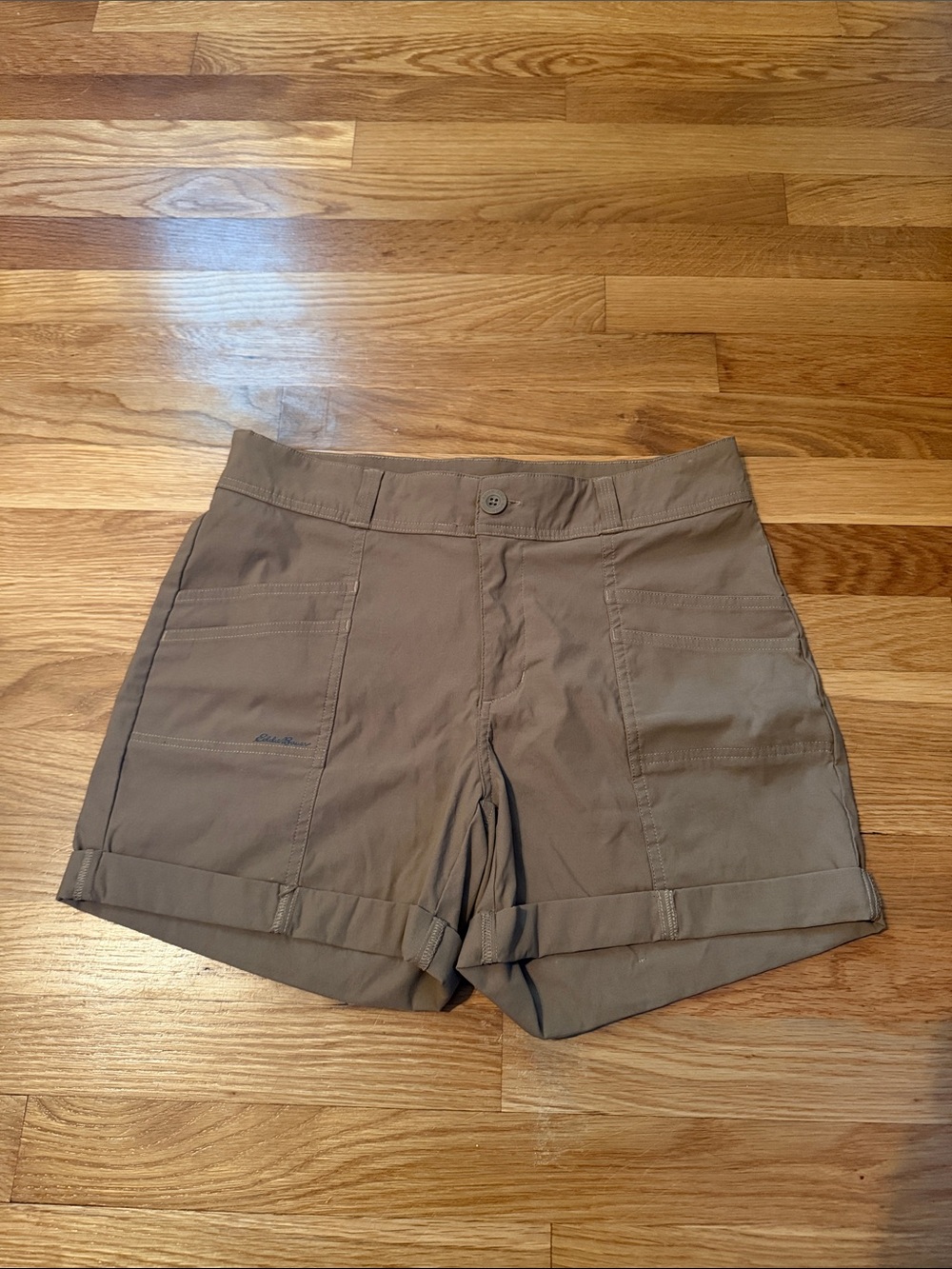 Eddie Bauer Women's Taupe Roll-Cuff Utility Shorts